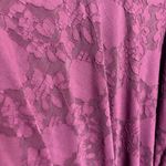 Susan Graver Burnout Jacquard Knit Top Vintage Wine 1X Petite Whimsygoth Romance Photo 1