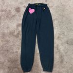 Aviator Nation  Charcoal Grey Glitter Heart Set Crewneck Sweatshirt Sweatpants Photo 4