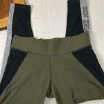 Victoria's Secret  Pink‎ Ultimate Fleece-Lined Leggings Olive Green Mesh Large Photo 5