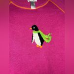 Quacker Factory  embroidered penguin Pink crew sweater sz 1X Photo 1