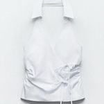 ZARA  gabardine tie halter top with bows Photo 3