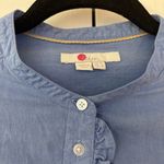 Boden Wide Bell Long Sleeve Ruffle Front Button Down Shirt Top Blue Size 6 UK 10 Photo 5