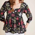 Anthropologie  Dolan Cherie Floral square neck baby doll blouse size small Photo 0