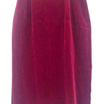 Majestic Vtg 60s  Velvet Pencil Skirt Sz 00 Burgundy Vamp Old Money Holiday Retro Photo 0
