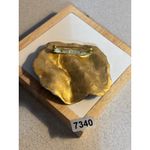 Handcrafted Ceramic Brooch Pin With Gold Leaf Accents & Artistic Blue Photo 1