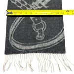 Ralph Lauren Lauren  Wool Scarf Equestrian Belt Fringe Gray Patterned Womens Photo 4