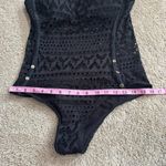 NEW BEAM Black Strapless Swimsuit Women's Size XL Black Crochet Lace Photo 5