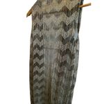 LuLaRoe Swim Cover Up Women Small Gold Metallic Chevron Duster Side Slits Photo 5