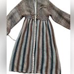 Vtg 70s Boho Striped long line balloon sleeve Sweater Cardigan Brown Size L Photo 6