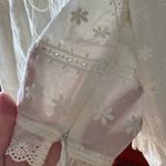 For Love & Lemons  Iris Dainty Lace White Ribbon Blouse Small Boho Cottage Soft Photo 4