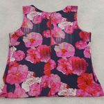 Cynthia Rowley Pink Floral Striped Scuba Bodycon Sleeveless Blouse Photo 4