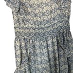 Max Studio  Blue & White Floral Tiered Flutter Short Sleeve Dress Women Sz S Photo 10