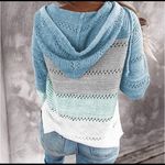 BTFBM  Blue & White Zip Up Hooded Sweater NWOT! Photo 1