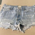 Agolde Blue Distressed Jean Shorts Size 31 Photo 0