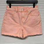Loft NWT Peach Pink Denim High Rise The Cut Off Jean Shorts Size 25 Photo 0