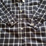 Topshop Heavy Shacket Cotton Blue Plaid Denim Button Front Oversized Jacket Womens 0-P Photo 3