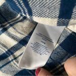 CHAPS flannel shirt zip up blue off white medium Photo 1