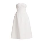 Khaite Blume Strapless Fit & Flare White Wool Silk Midi Dress Wedding 6 EUC Photo 6