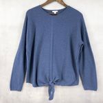 J Jill Sweater Womens Large Thermal Coastal Minimalist Cozy Soft Classic Preppy Blue Photo 0