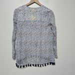 Roberta Roller Rabbit Roller Rabbit Women's Blue White Green Brown Pom Pom‎ Cotton Tunic Size XXS New Photo 3