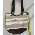 Thirty One Spring Summer Purse Paper Weave Shoulder Bag Brown Ivory Stripe 31 Photo 2
