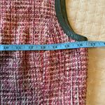 WORTH‎ pink tweed sheath dress, grey leather trim, sleeveless, back zip. 4 Size 6 Photo 6