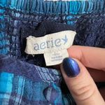 Aerie vintage Y2K blue and indigo plaid sleeveless ruffle mini sundress, size XS Photo 4