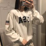 Brandy Melville White USA Sweatshirt Photo 0