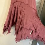Free People Tattered Up Slip Dress Mauve Pink XS Flowy Boho Distressed Fringe Photo 3