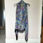 Lavello Cardigan Vest Open Front Paisley Fringe Boho Gypsy Cottage Fairy Photo 2