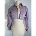 ZARA Longsleeve Cropped Button Up Shirt Size S NWT Photo 7