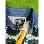 Vintage Sunflower Shirt Womens SM Denim Vibrant Floral Blouse Cotton Button Up Photo 2