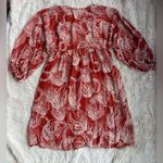 Banjanan Flowy 100% Silk Mini Dress Orange Red Floral Size Small Photo 15