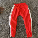 None Red nylon drop crotch joggers fully lined Photo 1