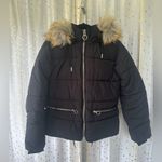 Topshop Nordstrom Removable Faux Fur Hoodie Puffer Zip Up Drawstring Jacket 4 Photo 3