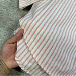 Lands' End Lands’End Women’s Butto Down Shirt Top Stripes Classic Longsleeve White Orange M Photo 11