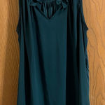 Wallpapher  Women’s Teal Sleeveless Ruffle Blouse Medium Photo 0