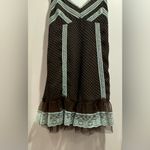Brown and Blue Polka Dot Dress/top with Lace Trim Size M Size M Photo 1