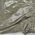 Maison d’ Amelie Women’s Top One Shoulder Ruched Side Metallic Size M Gold Size M Photo 12