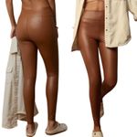 Aerie Offline By  Real Luxe Faux Leather Hi Rise Leggings Size Small Brown Winter Photo 1