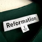 Reformation  Dress Ledger Maxi Chiffon High Neck in Sycamore Green size 2 UB Photo 6