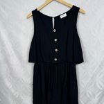Allie Rose  Black Linen Blend Overlay‎ Sleeveless Romper Size M Photo 2