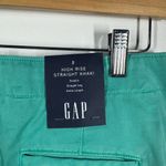Gap  Pants Women 2 NWT Blue Green High Rise Straight Khaki Chino Trouser Preppy Photo 4