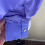 Antonio Melani 100% Silk Purple Collared Button Tie Front Long Sleeve Blouse L Photo 4