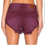 One Teaspoon  Bandit Cutoff Shorts Burgundy Size 25 Relaxed Fit Button Fly Photo 8