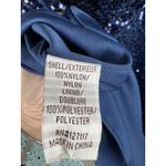 Badgley Mischka Collection Gown Navy Blue Sequin Draped Back Formal Evening 2 Photo 5