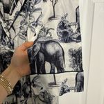 The Cat’s Pajamas Safari Toile Luxe Pima Shawl Robe White Size M Photo 6