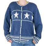Christopher & Banks Vintage Y2K hristopher & Banks Blue Star Cardigan Sweater Photo 0