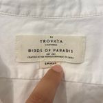 Trovata Birds of Paradis 100% Cotton White Blouse Top Size Small Photo 1
