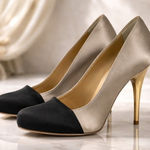 Stella McCartney Two Colors Satin Pumps Golden Metallic Size 9 Photo 0